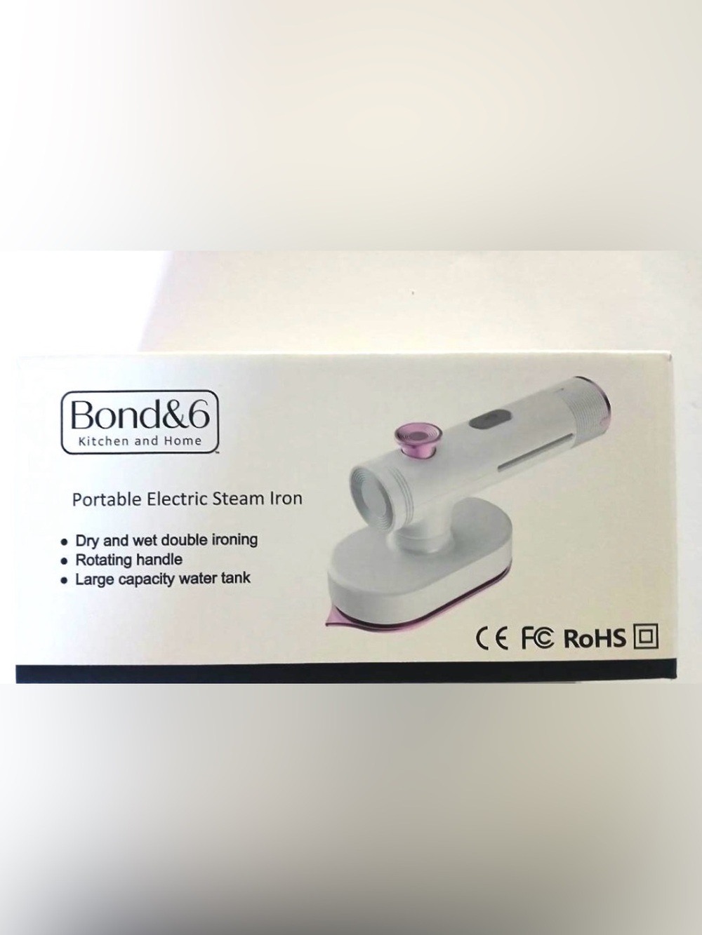 White and Pink Portable Electric Steam Iron